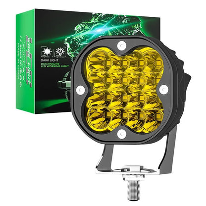 3-inch 48W 16-LED Car Truck Forklift Spotlight Square Waterproof Engineering Vehicle Headlight