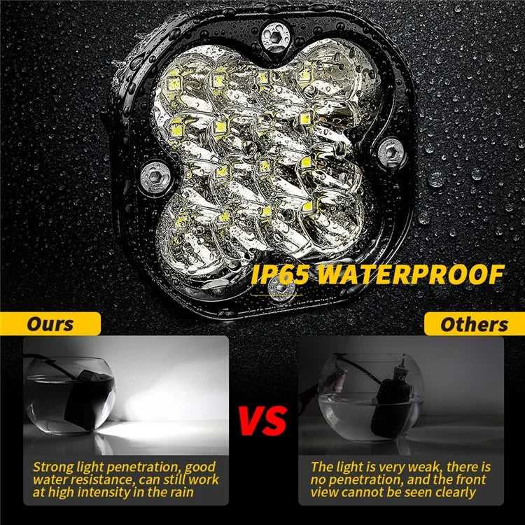 3-inch 48W 16-LED Car Truck Forklift Spotlight Square Waterproof Engineering Vehicle Headlight
