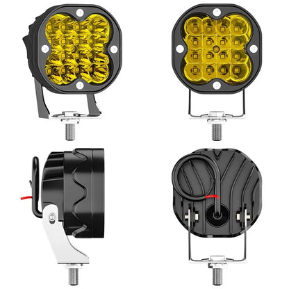 3-inch 48W 16-LED Car Truck Forklift Spotlight Square Waterproof Engineering Vehicle Headlight