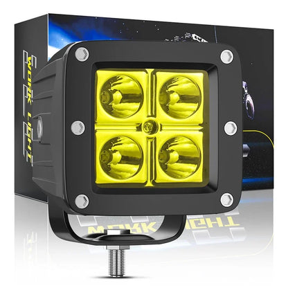 4-LED 12W Car SUV Off-Road Motorcycle Square Spotlight Waterproof Vehicle Headlight