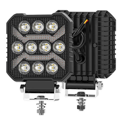 4-inch 17W Car SUV Off-Road Motorcycle Square DRL 10-LED Vehicle Driving Headlight