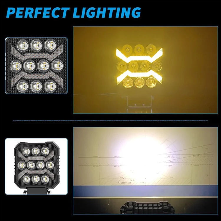 4-inch 17W Car SUV Off-Road Motorcycle Square DRL 10-LED Vehicle Driving Headlight