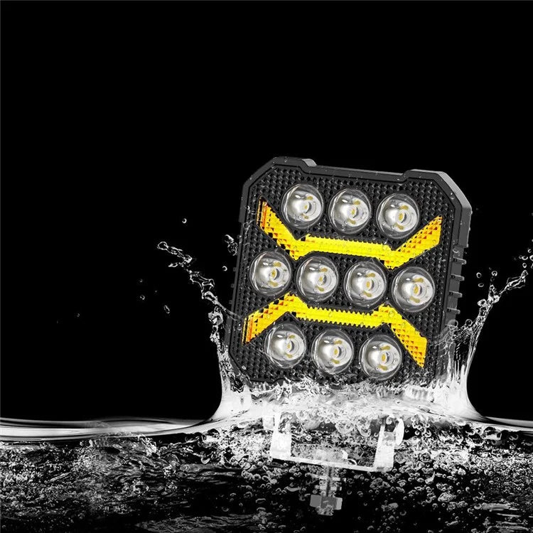 4-inch 17W Car SUV Off-Road Motorcycle Square DRL 10-LED Vehicle Driving Headlight