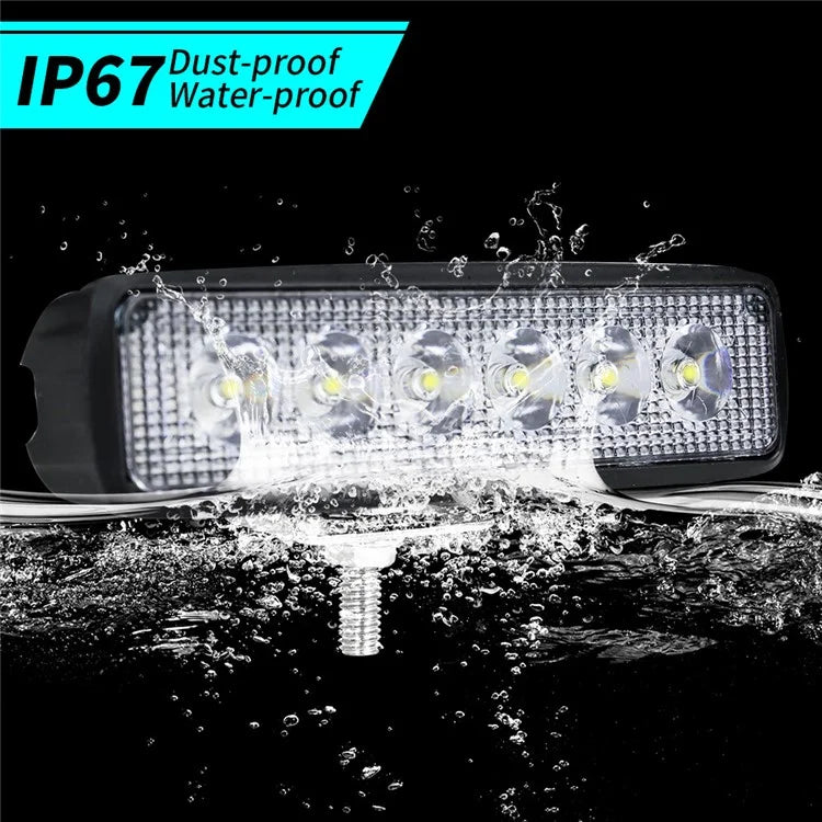18W Car SUV Off-Road 6LED Spotlight Waterproof Vehicle Super Bright Bar Lamp Headlight