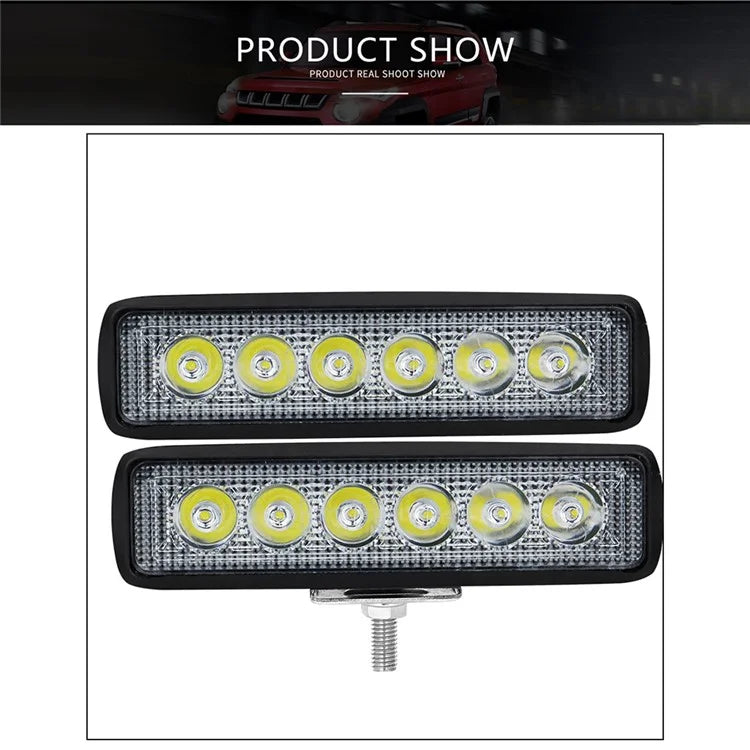18W Car SUV Off-Road 6LED Spotlight Waterproof Vehicle Super Bright Bar Lamp Headlight