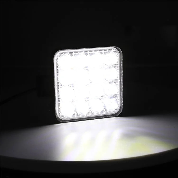 16LED 48W Car SUV Off-Road Square Spotlight Waterproof Vehicle Working Lamp Headlight