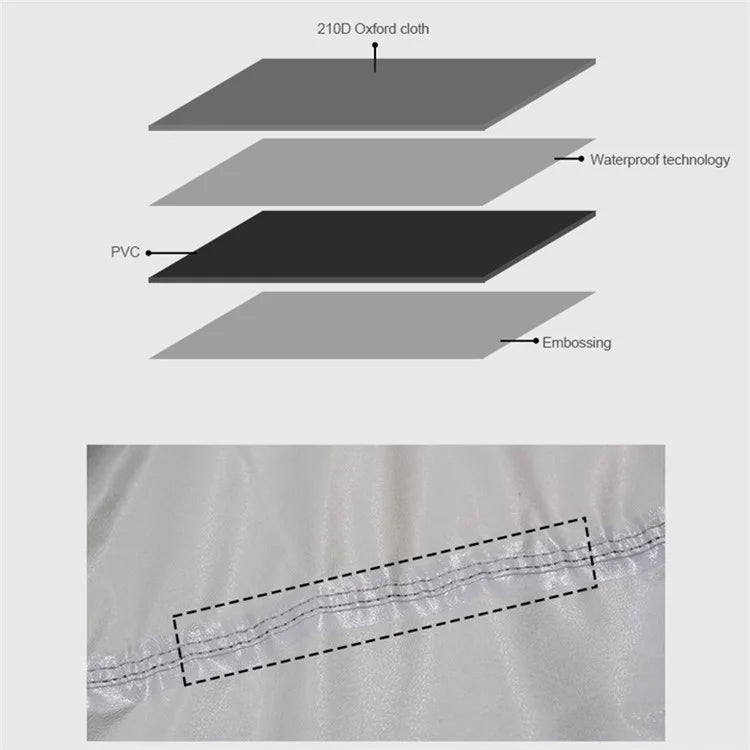 WUPP CS-1410 Motorcycle Cover Thickened Oxford Fabric All Season Waterproof Motorbike Cover (L Size)