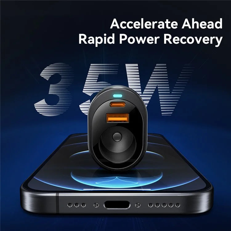 ESSAGER 120W USB+Type-C Car Charger Adapter with Cigarette Lighter Socket