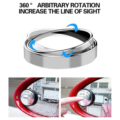 2Pcs Adhesive 360 Degree Blind Spot Car Reversing Aid Rearview Mirror Small Round Mirror