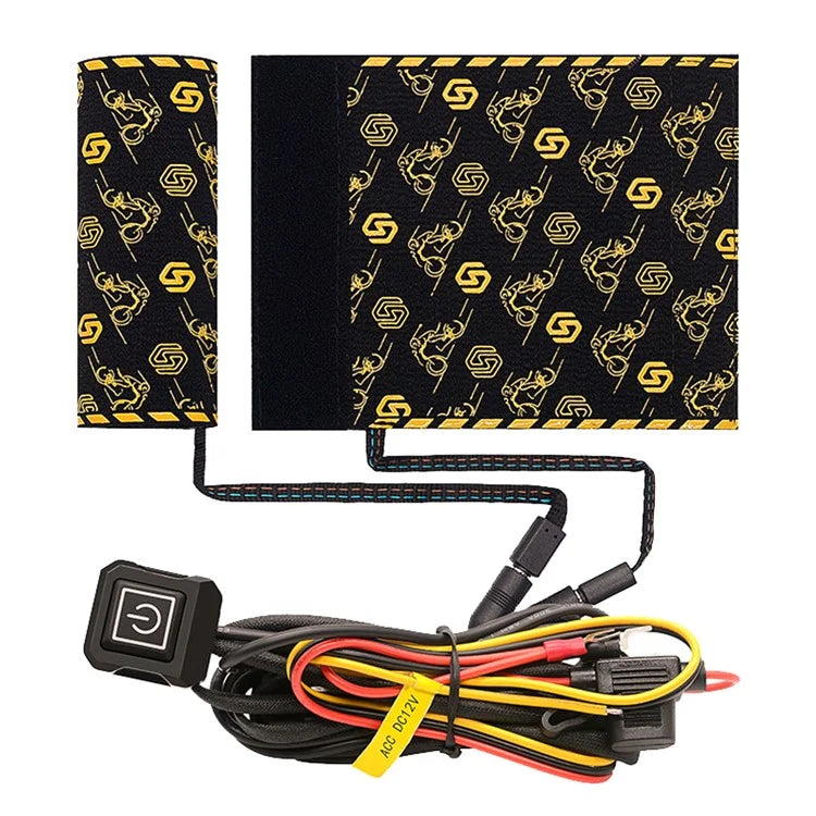 WUPP CSZH-974B2 Pattern Design 12V Motorcycle Heating Pad 5+1 Gear Handlebar Heated Grips with Memory Function, 1.5m ACC Cable