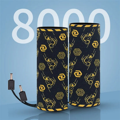 WUPP CSZH-974B2 Pattern Design 12V Motorcycle Heating Pad 5+1 Gear Handlebar Heated Grips with Memory Function, 1.5m ACC Cable