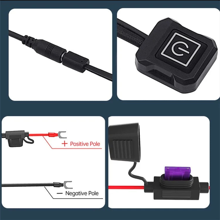 WUPP CS-1819A1 Fast Heating Handlebar Silicone Sleeve Motorcycle Electric Heated Grips, Wrap Version