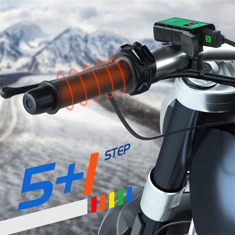 WUPP CSZH-974G1 Electric Handlebar Grip with Memory Function Motorbike Heated Grip with 6 Temperature Adjustable