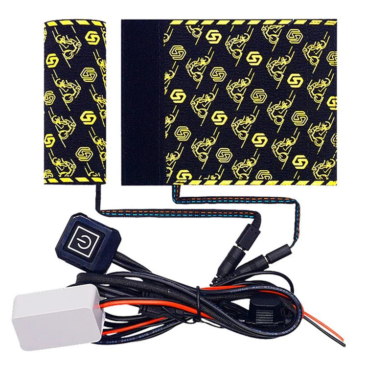 WUPP CSZH-974C1 20-90V 5+1 Gear Motorcycle Handlebar Heating Grips Pattern Design Heated Grip with Memory Function, 80cm ACC Cable