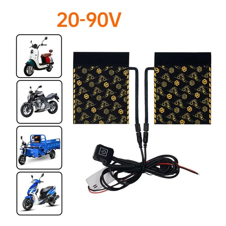 WUPP CSZH-974C1 20-90V 5+1 Gear Motorcycle Handlebar Heating Grips Pattern Design Heated Grip with Memory Function, 80cm ACC Cable