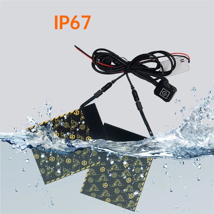 WUPP CSZH-974C1 20-90V 5+1 Gear Motorcycle Handlebar Heating Grips Pattern Design Heated Grip with Memory Function, 80cm ACC Cable