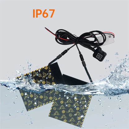 WUPP CSZH-974C1 20-90V 5+1 Gear Motorcycle Handlebar Heating Grips Pattern Design Heated Grip with Memory Function, 80cm ACC Cable