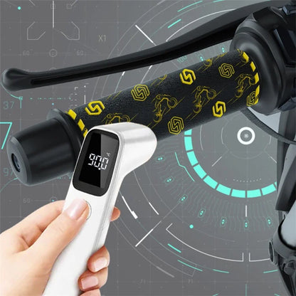 WUPP CSZH-974K1 Motorcycle Heated Grips with Memory Function Pattern Design Electric Handle Sleeve Support 6 Temperature Adjustment