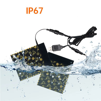 WUPP CSZH-974K1 Motorcycle Heated Grips with Memory Function Pattern Design Electric Handle Sleeve Support 6 Temperature Adjustment