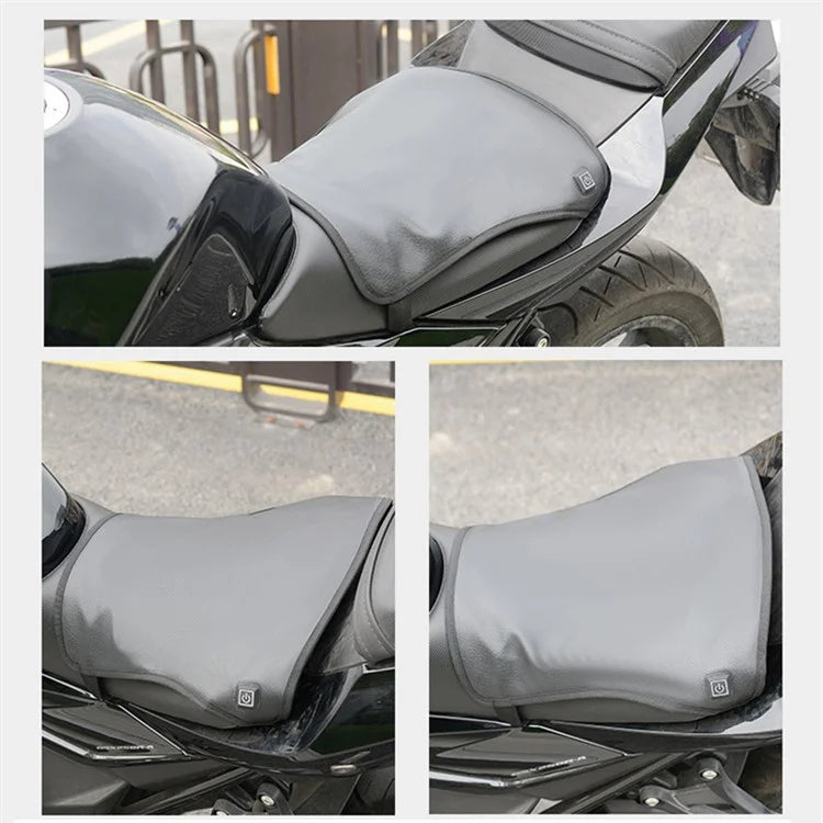 WUPP CSZH-0025A4 Motorcycle Heating Cushion Waterproof Electric Heated Seat Pad with 3-Gear Temperature Adjustment