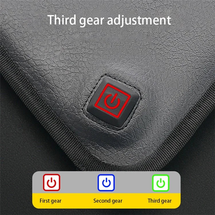 WUPP CSZH-0025A4 Motorcycle Heating Cushion Waterproof Electric Heated Seat Pad with 3-Gear Temperature Adjustment