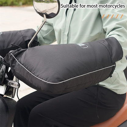 WUPP CS-1472B1 1 Pair Large Opening Motorcycle Handlebar Glove Cover Cycling Handlebar Warm Muff