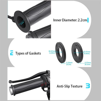 WUPP CSZH-1823B2 1 Pair Motorcycle Heated Grips 22mm Universal Silicone Handlebar Warmers