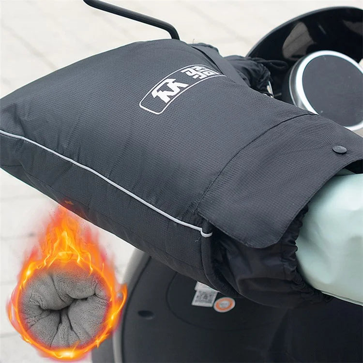 WUPP CS-1780A1 1 Pair ATV Handlebar Gloves Waterproof Winter Snowmobile Hand Muffs, Large Opening