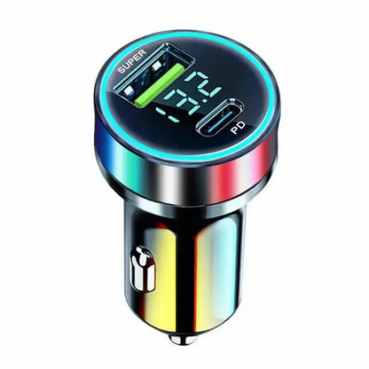 D3-PD 120W Fast Car Charger USB+Type-C Power Adapter with PD iP Cable for iPhone