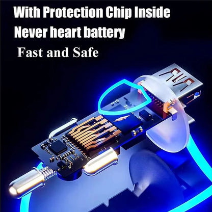 D3-PD 120W Fast Car Charger USB+Type-C Power Adapter with PD iP Cable for iPhone