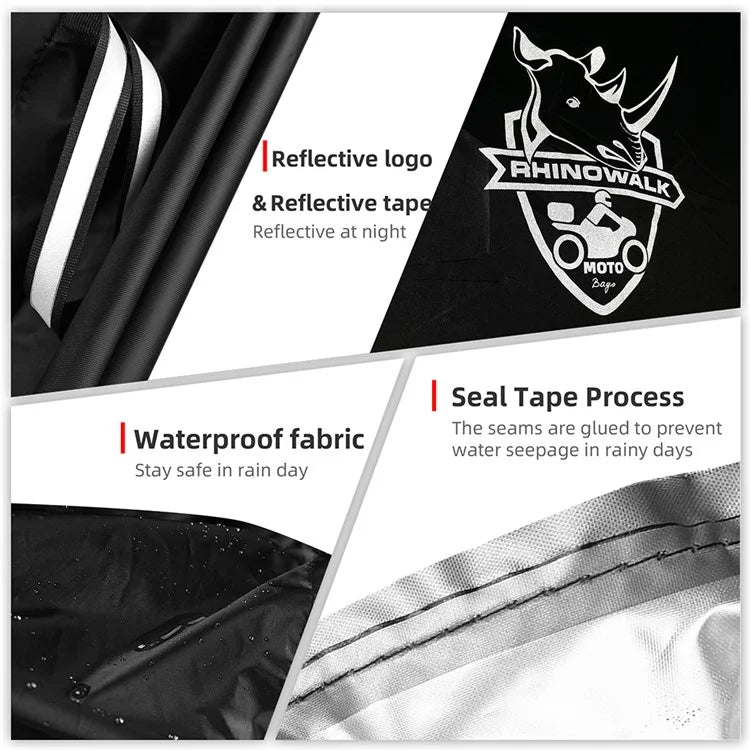 RHINOWALK F1001 L Size Motorcycle Cover Polyester Outdoor Anti-sun Waterproof Motorbike Cover Protector