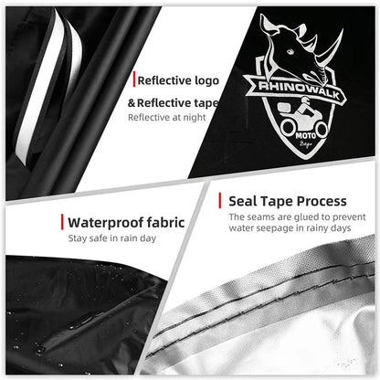 RHINOWALK F1003 XXL Size Motorcycle Anti-sun Waterproof Cover Outdoor Motorbike Foldable Polyester Cover