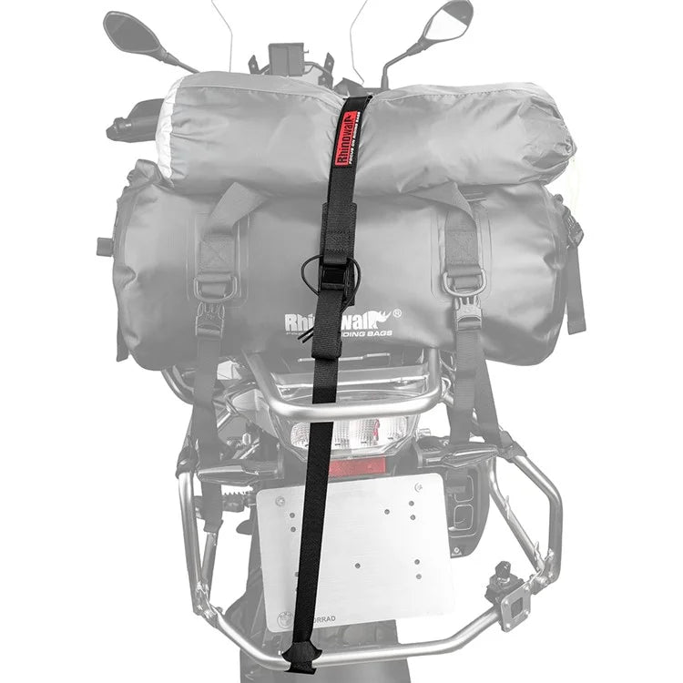 RHINOWALK MTR005BK Motorcycle Rear Rack Luggage Fixing Band Pannier Bag Fasten Strap with Metal Buckle