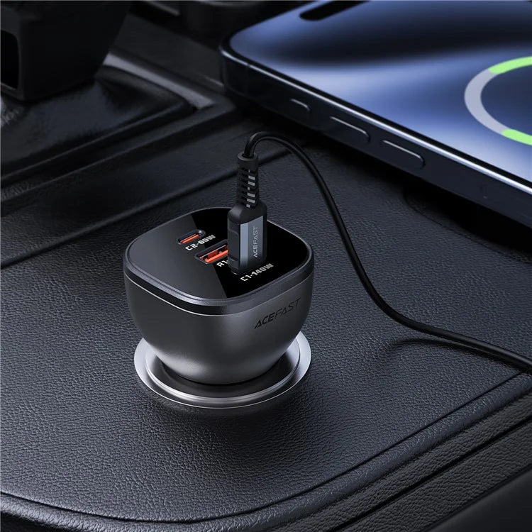 ACEFAST B14 165W USB + Dual Type-C Car Charger Phone Fast Charging Adapter