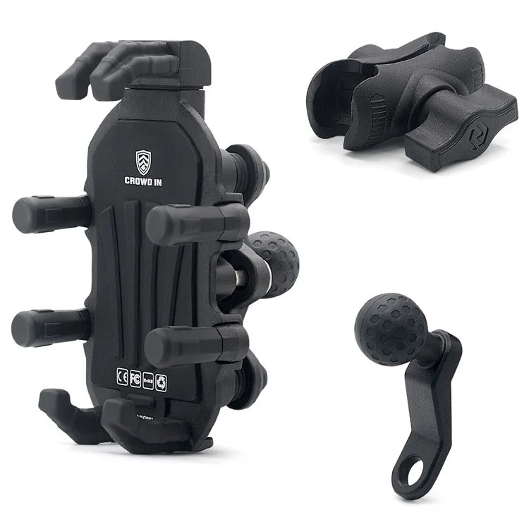 WUPP CS-1990B1 Motorcycle Rearview Mirror Phone Holder Aluminum Alloy Anti Shake Phone Mount