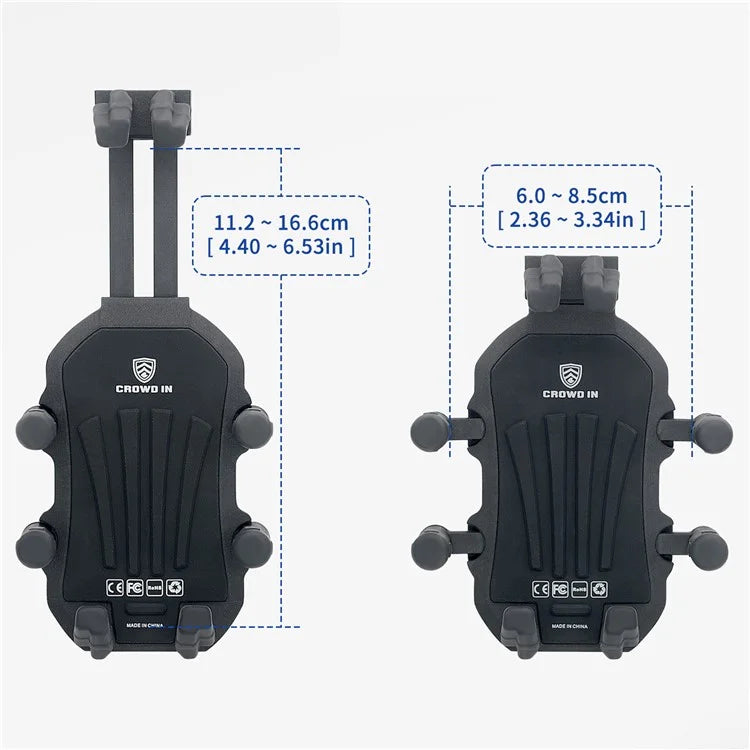 WUPP CS-1990B1 Motorcycle Rearview Mirror Phone Holder Aluminum Alloy Anti Shake Phone Mount