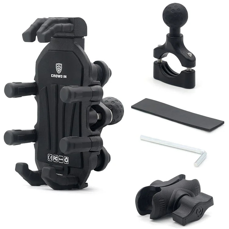 WUPP CS-1990A1 Motorcycle Handlebar Phone Mount Clamp Aluminum Alloy Anti-Shake Bike Phone Holder