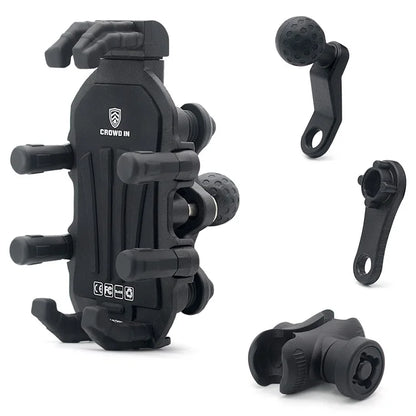 WUPP CS-1990D1 Anti-theft Motorcycle Phone Holder Rearview Mirror Aluminum Alloy Phone Mount Clamp