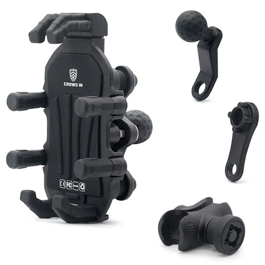 WUPP CS-1990D1 Anti-theft Motorcycle Phone Holder Rearview Mirror Aluminum Alloy Phone Mount Clamp