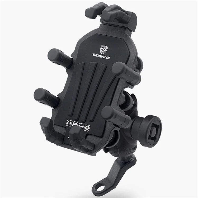 WUPP CS-1990D1 Anti-theft Motorcycle Phone Holder Rearview Mirror Aluminum Alloy Phone Mount Clamp