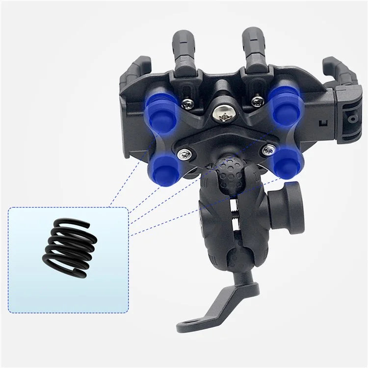 WUPP CS-1990D1 Anti-theft Motorcycle Phone Holder Rearview Mirror Aluminum Alloy Phone Mount Clamp