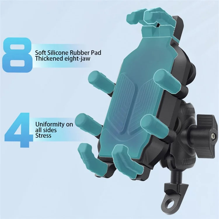 WUPP CS-1988A2 Rearview Mirror Phone Mount Adjustable Motorcycle Bike CNC Ball Head Aluminum Alloy Phone Holder