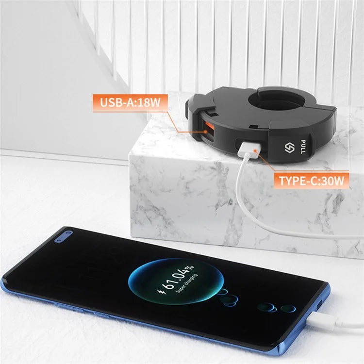 WUPP CS-1944C1 / B1 Motorcycle USB+Type-C Charger Motorcycle Phone Charging Adapter with Waterproof Lid