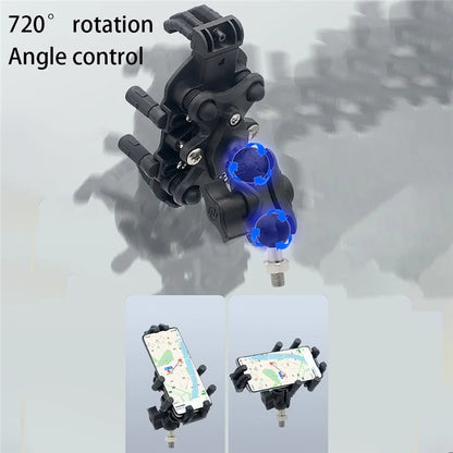 WUPP ZH-1990A2 Motorbike Phone Holder Anti-Shock Aluminium Alloy Phone Mount with M10 Ball