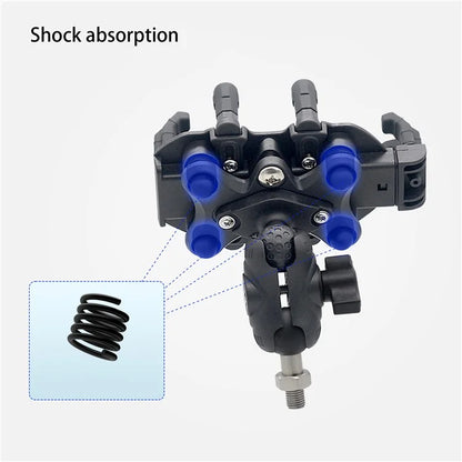 WUPP ZH-1990A2 Motorbike Phone Holder Anti-Shock Aluminium Alloy Phone Mount with M10 Ball