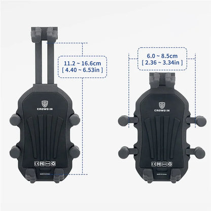 WUPP ZH-1990A2 Motorbike Phone Holder Anti-Shock Aluminium Alloy Phone Mount with M10 Ball