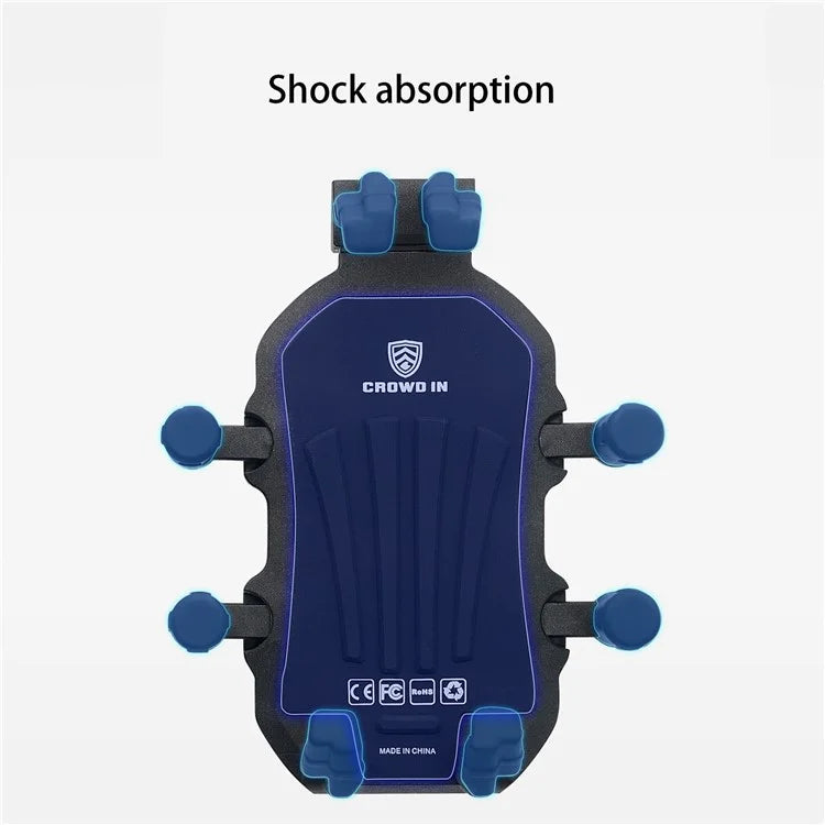 WUPP ZH-1990A2 Motorbike Phone Holder Anti-Shock Aluminium Alloy Phone Mount with M10 Ball