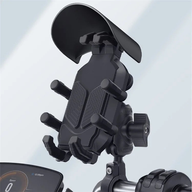 WUPP CS-1988A1 Motorbike Handlebar Phone Holder CNC Anti-Shock Braceket for 4.7-7.2 inch Phones