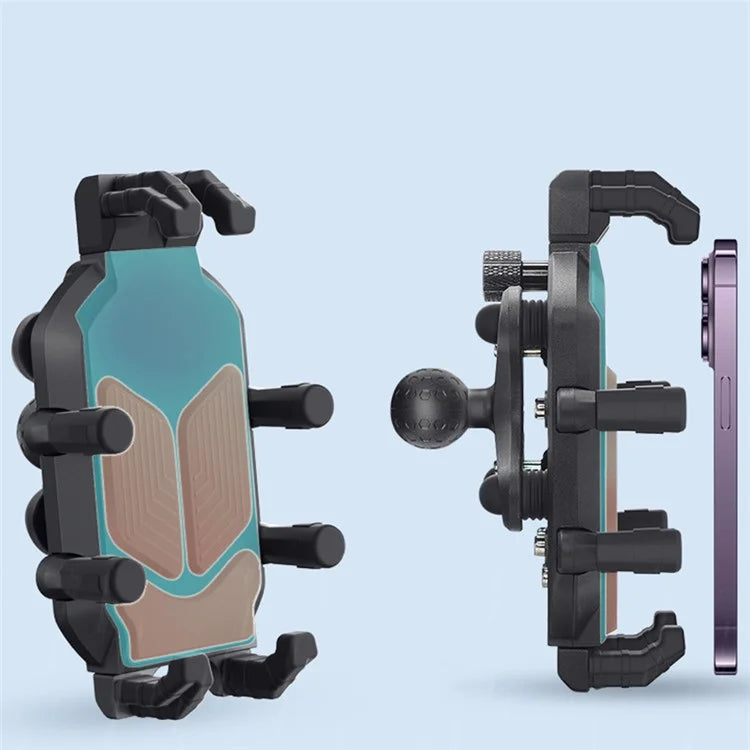 WUPP CS-1988A1 Motorbike Handlebar Phone Holder CNC Anti-Shock Braceket for 4.7-7.2 inch Phones