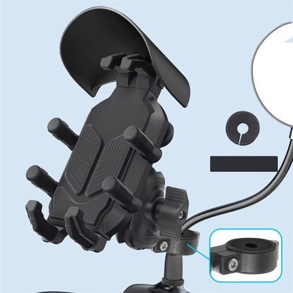WUPP CS-1988A1 Motorbike Handlebar Phone Holder CNC Anti-Shock Braceket for 4.7-7.2 inch Phones